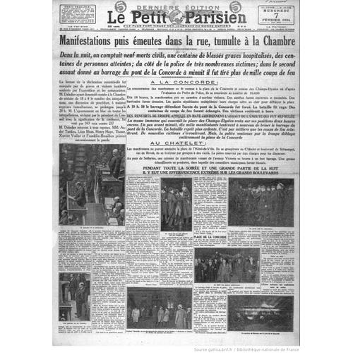 Journal Le Petit Parisien 7 Fevrier 1934