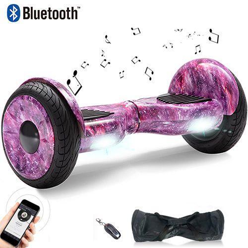 10"Hoverboard Bluetooth Tout Terrain Galaxy Violet + Sac De Transport + Télécommande