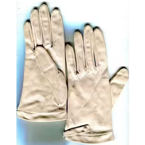 Vintage - Paire De Gants - En Polyester - Crème - Petite Taille