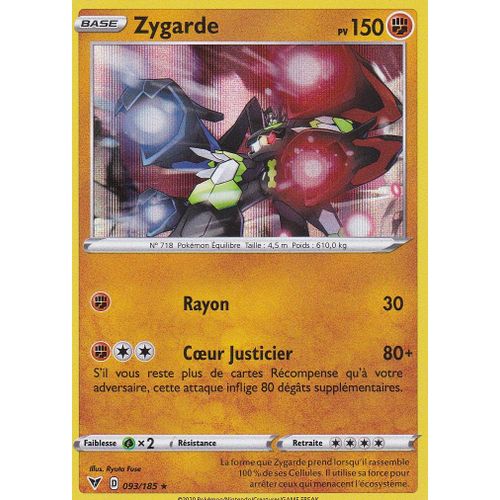 Carte Pokemon - Zygarde - 093/185 - Holo-Rare - Épée Et Bouclier 4 - Voltage Éclatant - Eb4 - Vf