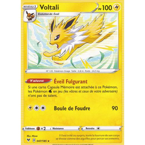 Carte Pokemon - Voltali - 047/185 - Holo-Reverse - Épée Et Bouclier 4 - Voltage Éclatant - Eb4 - Vf