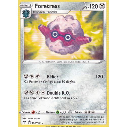 Carte Pokemon - Foretress - 114/185 - Rare - Épée Et Bouclier 4 - Voltage Éclatant - Eb4 - Vf