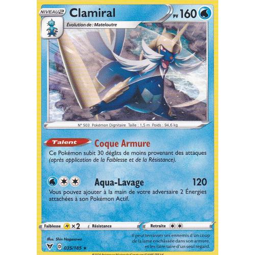 Carte Pokemon - Clamiral - 035/185 - Rare - Épée Et Bouclier 4 - Voltage Éclatant - Eb4 - Vf