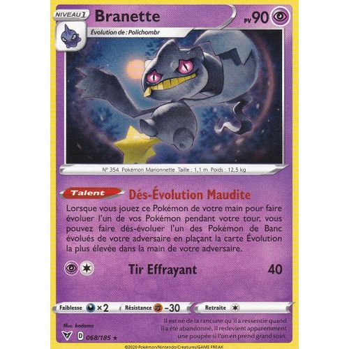 Carte Pokemon - Branette - 068/185 - Rare - Épée Et Bouclier 4 - Voltage Éclatant - Eb4 - Vf