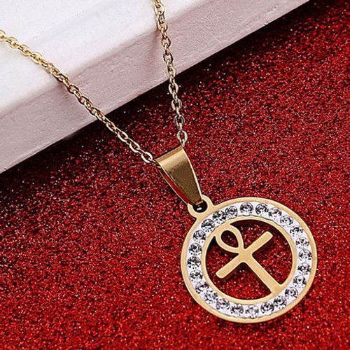 Collier De Croix Égyptien Pour Femmes, Pendentif De Couleur Or, Bijoux Pour Filles, Hieroglyphe Égyptien Crux Ansata
