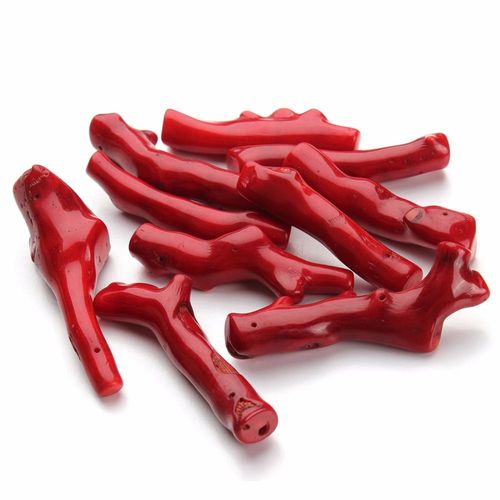 Perles Intercalaires En Corail Rouge, Arbre Irrégulier De 3 À 7cm De Long, Pour Bricolage, Collier, Bracelet, Breloques, Fabrication De Bijoux, 5 Pièces/Lot