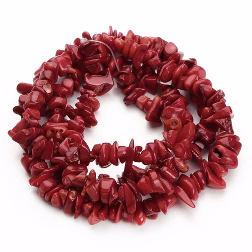 Perles En Pierre De Corail Rouge Pour Femmes, 1 Brin De 5 À 8mm, Irrégulières, Pour La Fabrication De Bracelets, Collier À Faire Soi Même