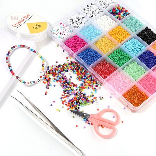 Perles De Rocaille Tchèque Pour Poney En Verre, Lettres De L'alphabet, Pour Bracelets Artisanaux, Fabrication De Bijoux Avec Cordon Élastique Pour Enfants