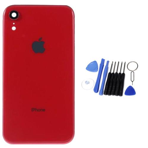 Vitre Arrière Capot Cache Batterie Rouge Pour Iphone Xr + Lentille + Adhesif - Jumao -