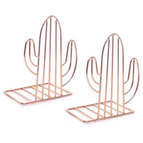 Support de livre en fer Cactus, 1 paire, support de rangement pour serre-livres de bureau en métal