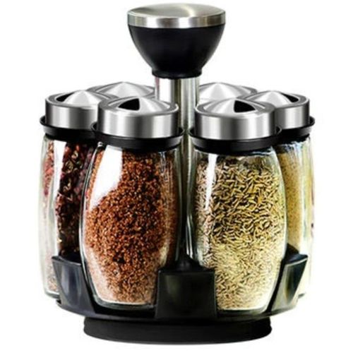 Ensemble De Pots D'assaisonnement Rotatifs Cruet, Bouteilles De Pulvérisation, Support De Salière, Étagère De Rangement De Cuisine