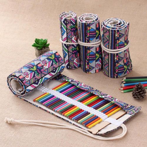 Trousse À Crayons 36/48/72/108 Trous, Porte Stylo, Pochette Pour Papeterie Scolaire