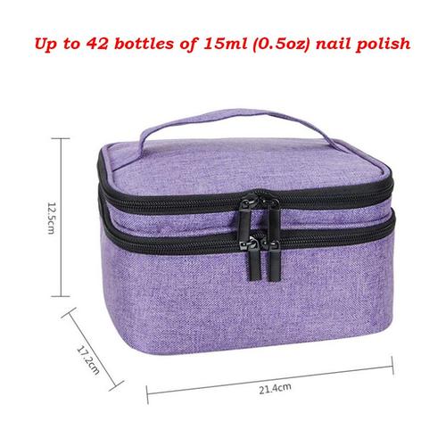 Sac de rangement de vernis à ongles 30/42/44 grilles, sac à main cosmétique huile essentielle parfum Double couche Portable rouge à lèvres, organisateur de boîte