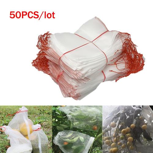 Sacs à filet anti moustiques en Nylon, 50 pièces/ensemble, sacoches de Protection pour arbres fruitiers de jardin, raisin, figue, fleur, graine de légumes