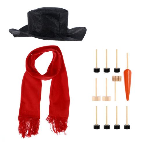 Kit de décoration de bonhomme de neige, jouets d'extérieur, vacances d'hiver, décoration de chapeau, écharpe, tuyau, yeux, bouche, nez, 13 pièces