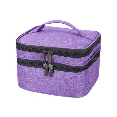 Sac de rangement pour vernis à ongles, Double couche, Portable, masque cosmétique, huile essentielle, parfum, étui à main, boîte organisateur d'outils de maquillage, 30 emplacements