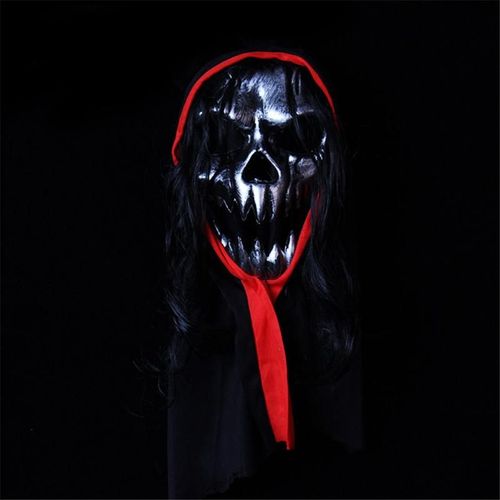 Masque De Zombie D'Halloween, Accessoires, Squelette De Fête, Masque D'Horreur, Masque Réaliste, Masque D'Halloween, Masques Effrayants À Cheveux Longs