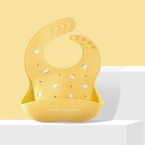 Bavoirs Imperméables En Silicone Souple Pour Bébé Fille Et Garçon, Avec Imprimé Dinosaure, Idéal Pour Matière Solide Alimentaire