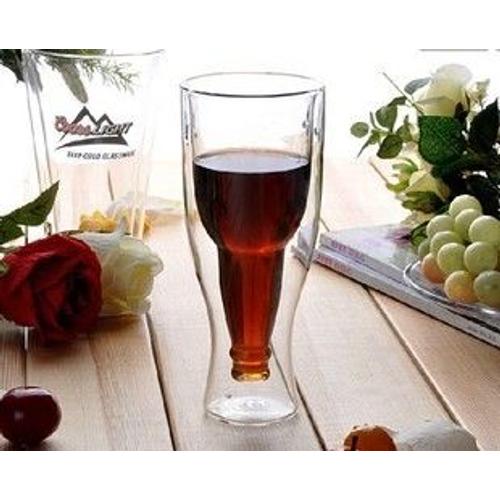 Verre à bière créatif Double mur Durable | Nouvelle tasse à bière de haute qualité de 350ML 1 pièce, tours de bière en verre, vente populaire JO 1060