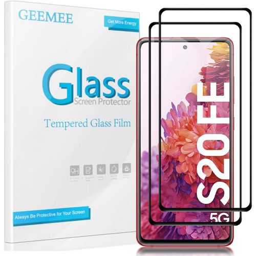 Samsung Galaxy S20 Fe Verre Trempé, 9h Haute Sensibilité Protection D'écran Film, Protecteur Ecran Couverture Complète Anti-Rayures Glass Screen Protector (Noir)-2 Pack