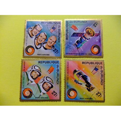 Burundi 1975 / Cooperacion Espacial Usa Urss / Yvert Pa 360 / 363 Fu Incompleta