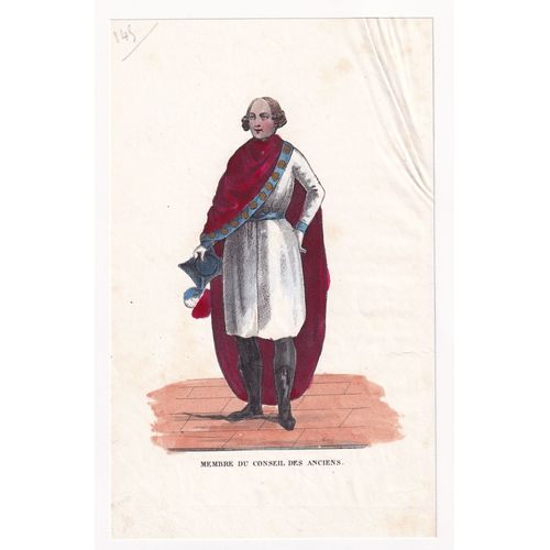 Gravure 1839 Membre Du Conseil Des Anciens Révolution Française Sénat Sénateur