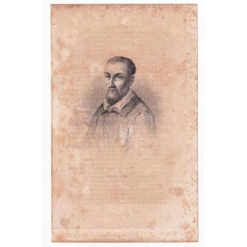 Gravure 1867 Portrait Eau-Forte Gregorio Allegri Italie Compositeur Musique Miserere