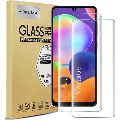 Samsung Galaxy A31 Verre Trempé, Lot De 2 Verre Trempé Samsung Galaxy A31 0.26mm Extreme Résistant Aux Rayureshaut Définition Facile Installation Film Protection Écran