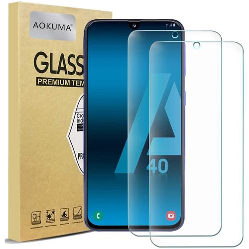 Samsung Galaxy A40 Verre Trempé Lot De 2 Verre Trempé Samsung Galaxy A40 0.26mm Extreme Résistant Aux Rayures Haut Définition Facile Installation Film Protection Écran