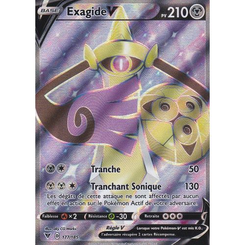 Carte Pokemon - Exagide V - 177/185 - Ultra-Rare En Full Art - Épée Et Bouclier - Voltage Éclatant - Eb4 - Vf