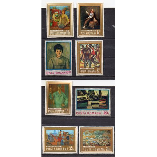 Roumanie- Lot De 10 Timbres Neufs- Tableaux