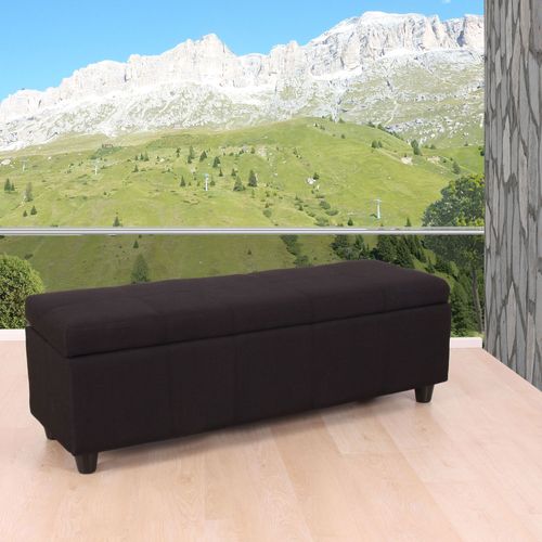 Banc/Banquette/Coffre De Rangement Kriens, 112x45x45cm, Tissu, Noir