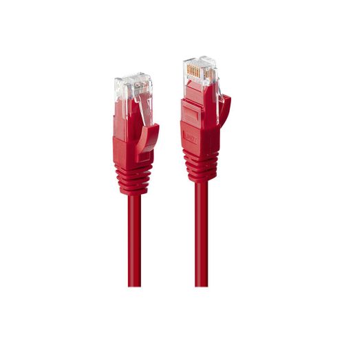 Lindy Premium - Cordon de raccordement - RJ-45 (M) pour RJ-45 (M) - 1 m - UTP - CAT 6 - sans halogène, sans crochet - rouge