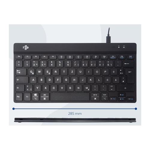 R-Go Clavier Ergonomique Compact break - Clavier - USB, USB-C - QWERTZ - Allemand - noir