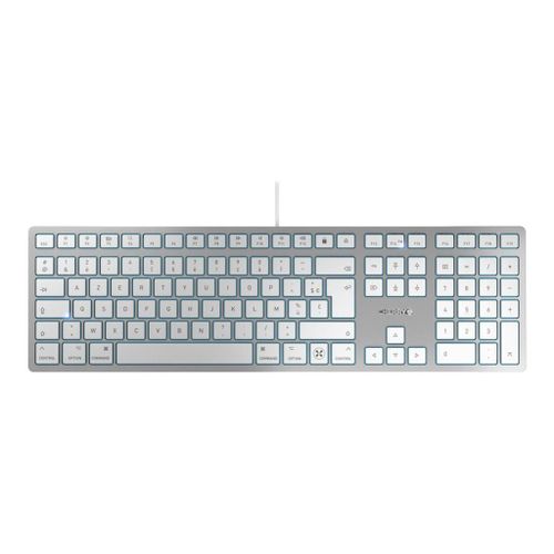 CHERRY KC 6000 SLIM - Clavier - USB-C - AZERTY - Français - commutateur : CHERRY SX - argent