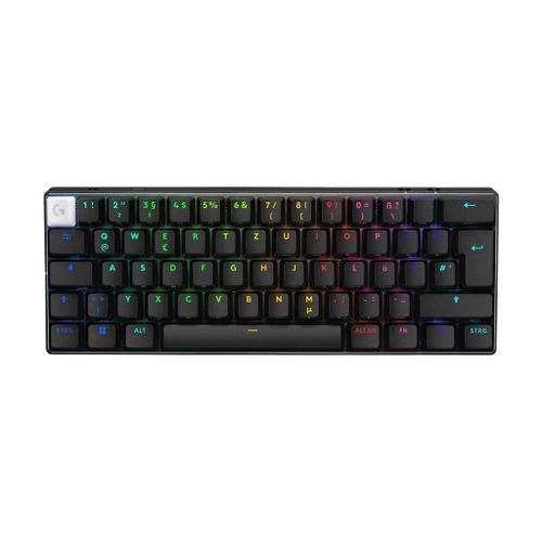 Logitech PRO X 60 - Clavier - 60% - TKL - backlit - sans fil - 2.4 GHz, Bluetooth - QWERTY - Pan Nordic - noir