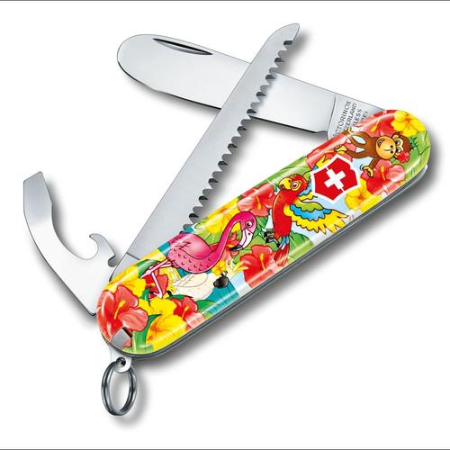 Set My First Victorinox 0.2373.E3 Enfant Perroquet - Couteau Suisse De Poche 84 Mm - 9 Fonctions