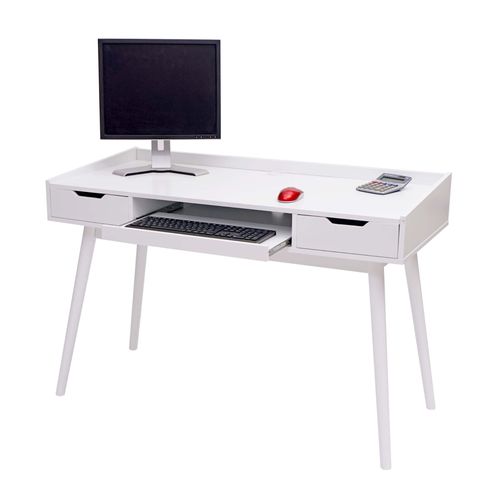 Bureau Hwc-A70b, Table Pour Ordinateur, Mdf 120x55cm   Blanc