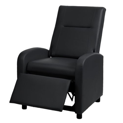 Fauteuil Tv Hwc-H18, Fauteuil Inclinable, Cuir Synthétique Pliable 99x70x75cm   Noir
