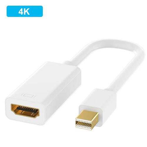 White-4K Adaptateur compatible Mini DisplayPort vers HDMI, 4K, 1080P, Mini DP mâle vers HD femelle, convertisseur compatible pour MacPleAir, Pro ""Nipseyteko""