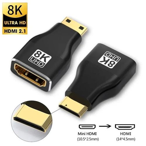 Mini Hdmi To Hdmi 8k Hdmi 2.1 Adapter Adaptateur Hdmi 2.1 Mâle Vers Femelle, 8k, Convertisseur 8k 60hz 4k 120hz, 48gbps, Résistant, Compatible Ps5, Ps4, Hdtv, Roku, Tv Stick, Pc, 90, 270 ""Nipseyteko""
