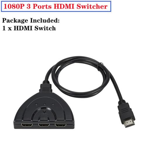 Product E =0.5m Répartiteur de câble HDMI 4K 2K 3x1 HD 1080P, adaptateur de commutation vidéo, 3 entrées 1 port de sortie, hub pour Xbox PS4 DVD HDTV PC portable TV ""Nipseyteko""