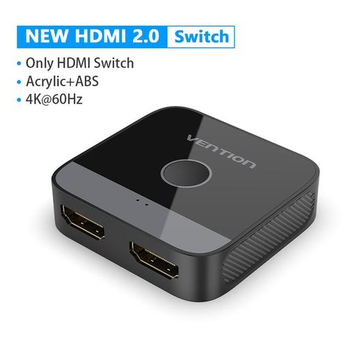 4K HDMI 2.0 Black Vention-Commutateur HDMI 4K 60Hz bidirectionnel 2.0, adaptateur 1x2/2x1 pour PS4/5, Xiaomi TV Box 8K, répartiteur HDMI 2.1 ""Nipseyteko""