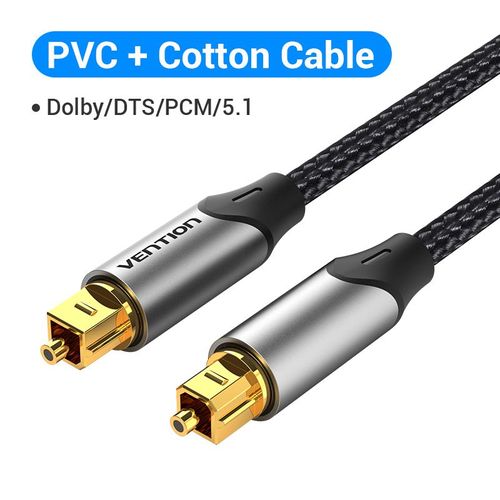 Cotton Cable 2m Vention-Câble audio optique numérique, liaison de charnière éventuelles DIF, câble coaxial pour amplificateurs, Blu-Ray, Xbox 360, PS4, barre de son ""Nipseyteko""