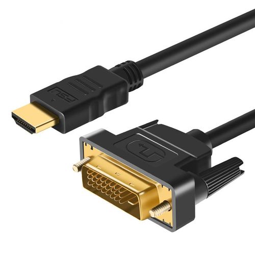 WHITE 3M Adaptateur DVI-D P vers câble HDMI vers DVI mâle 24 + 1 1080 mâle, plaqué or, pour projecteur DVD HDTV, PlayStation 4, PS4/3, boîtier TV ""Nipseyteko""