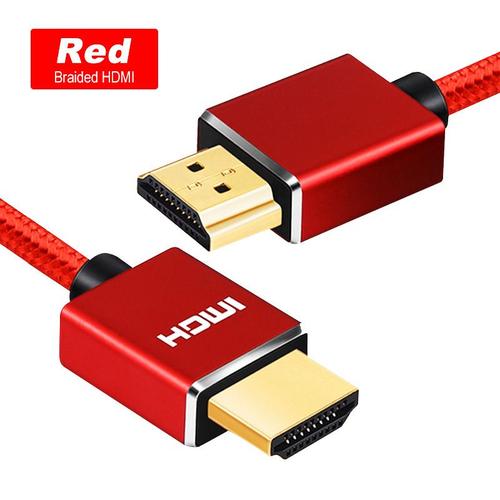 braid red 10m Shuliancable-Câble HDMI Haute Vitesse Plaqué Or pour TV HD, XBOX, PS4, Ordinateur, Vidéo, 1.4 P, 3D ""Nipseyteko""