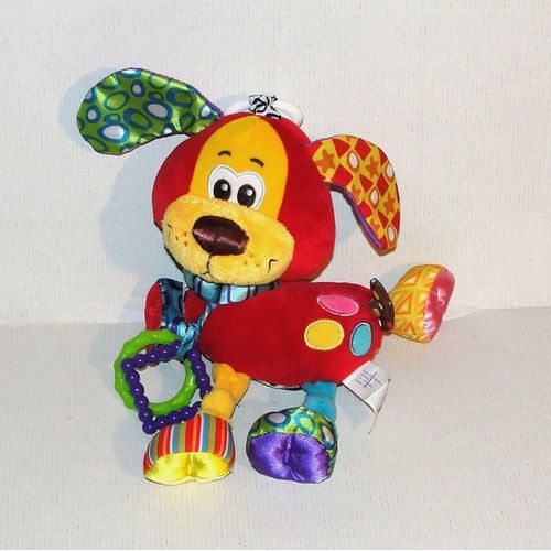 Doudou Chien Ouatoo Baby D'activites A Suspendre Peluche Multicolore Anneaux Et Grelot