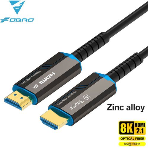 8K 2.1 HDMI Cable 10m  câble HDMI 2.1 en Fiber optique 8K, 120Hz, 48Gbps HDR HDCP, pour boîtier TV HD, projecteur Ps3/4, ordinateur Ultra haute vitesse ""Nipseyteko""