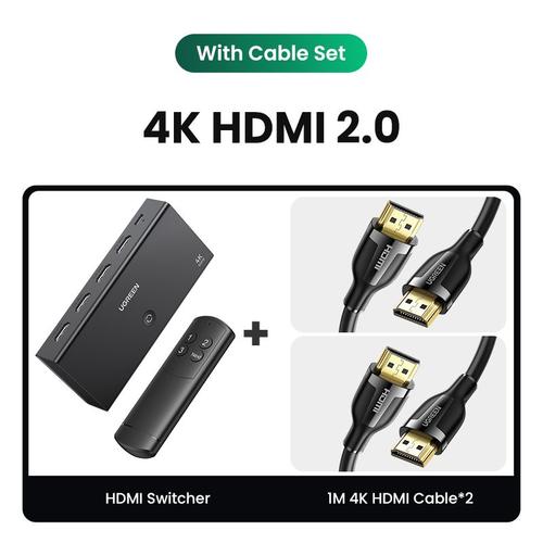 Switch with 2 cables-Commutateur HDMI 2.1 2.0 8K 3 en 1 avec télécommande, convertisseur répartiteur pour moniteurs Xbox PS5 ""Nipseyteko""