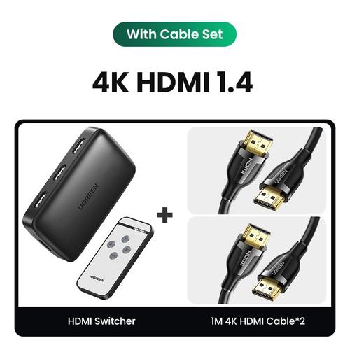 Switch with 2 cables-Commutateur HDMI 2.1 2.0 8K 3 en 1 avec télécommande, convertisseur répartiteur pour moniteurs Xbox PS5 ""Nipseyteko""